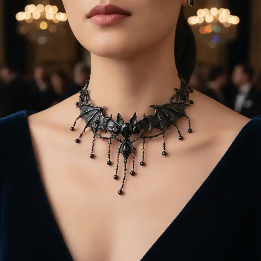 Collar luciendo en un evento elegante