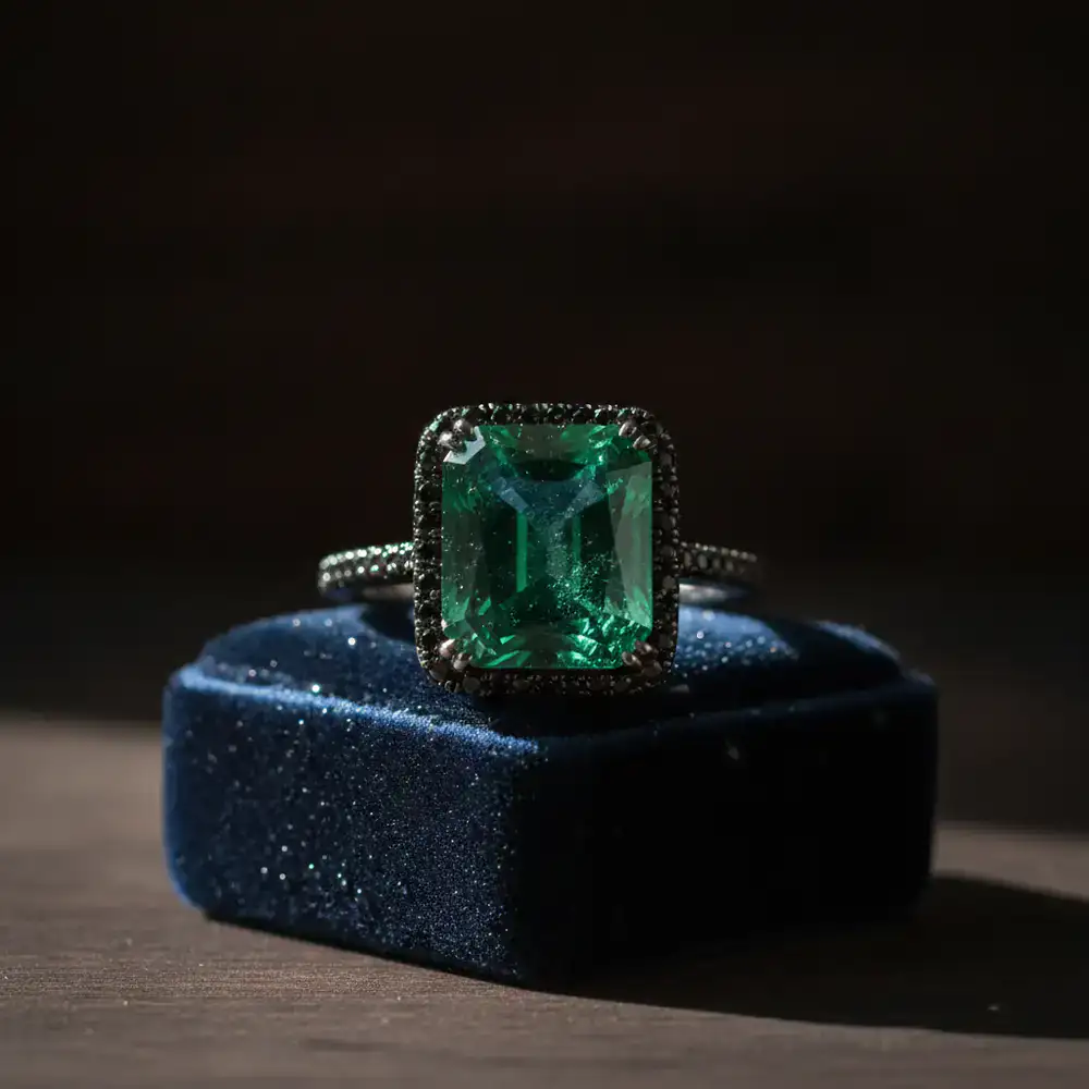 Anillo Solitario Esmeralda